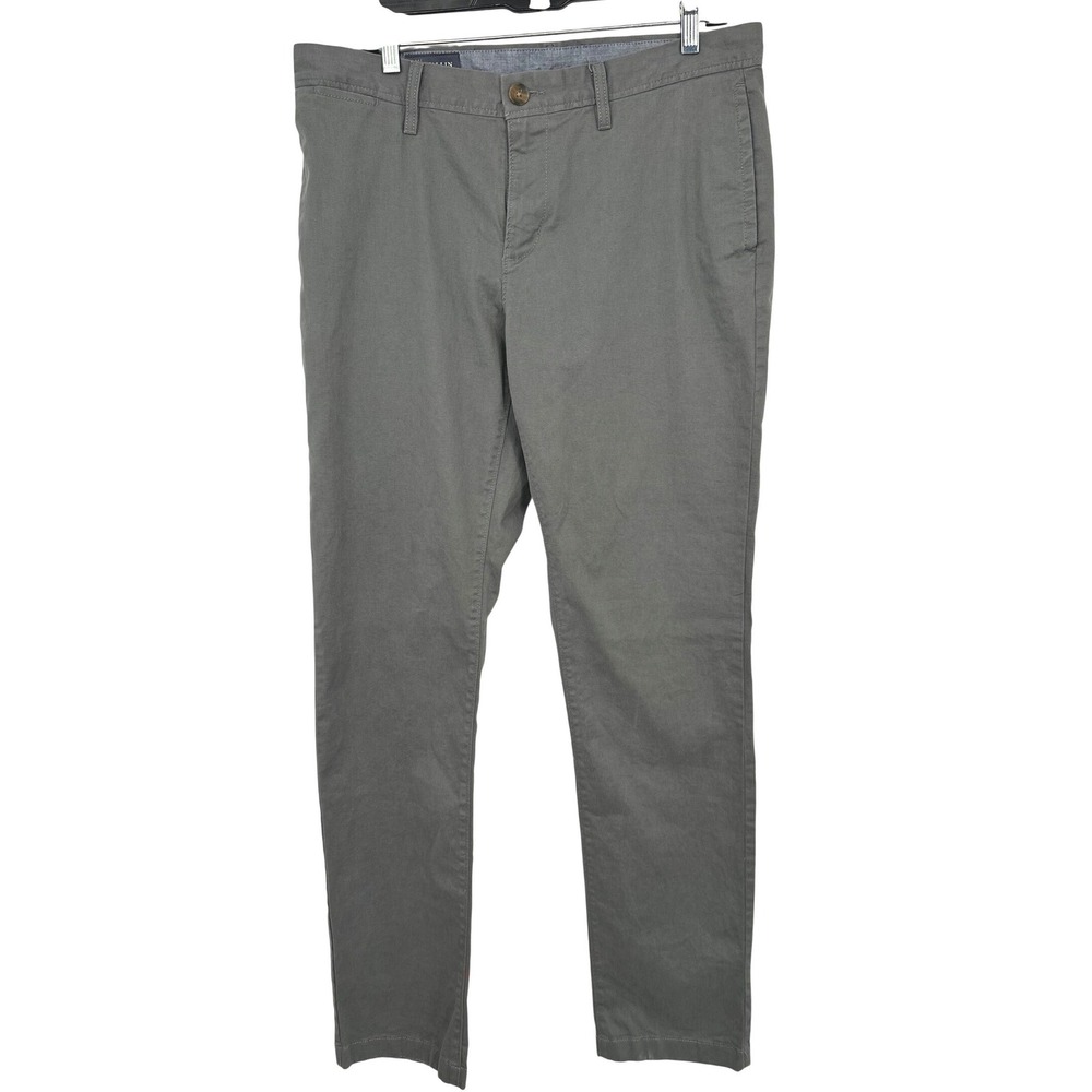 Wallin & Bros Chino Pants Mens 34x34 Gray Stretch Casual Career Office Preppy